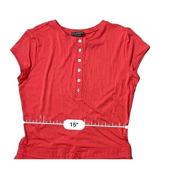 Chelsea & Theodore Simply Red Drop Waist Jersey Knit Dress Medium NWT $98 - Picture 6 of 11